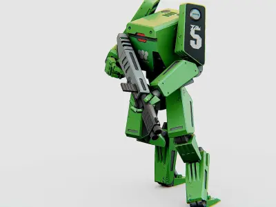 BATTLE DROID X-2000  Rigged for Unreal Engine - Unity - MIXAMO 3D model