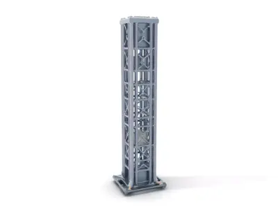 Industrial Launch Tower model pack Low-poly 3D model