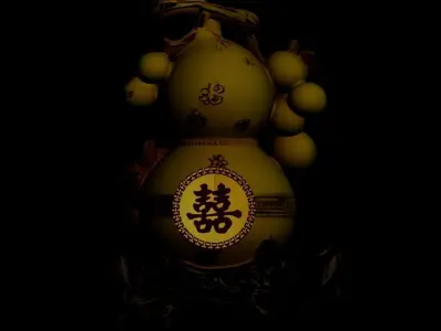 Chinese sand gold gourd  Low-poly 3D model