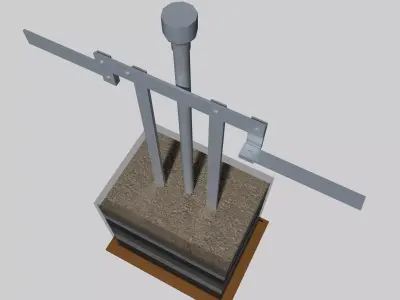 Plate Earth Electrode Low-poly 3D model