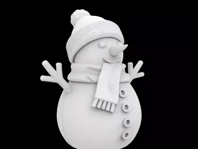 Cute Snowman Figurine 3D Printable Model 3D print model