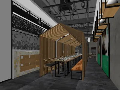 restaurant interior scenes 3D model