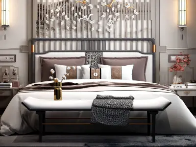 Modern luxury bedroom33 3D model