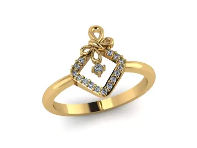 Jewelry Diamond Ring 3D Print Model  3D print model 4