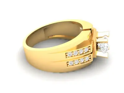 Luxury Baguette Side Stone Diamond Ring Design 176 3D print model