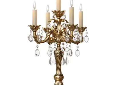  Classic Antique Tabletop Candelabra Candle Holder Candlestick  3D model