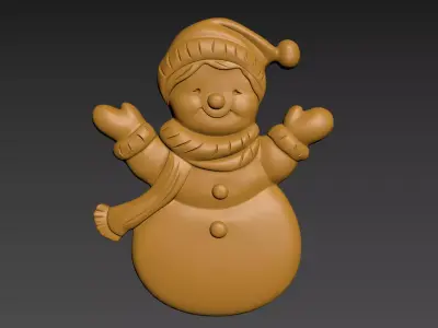 Snowman Relief 3D print model