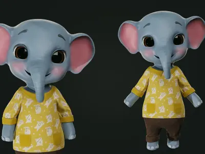 Elephant - Bo Low-poly 3D model