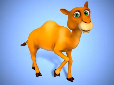 cartoon camel Low-poly 3D model