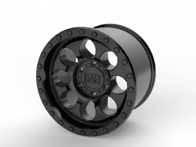 Matte Black Black W Black Bolts Rf  Wheel  3D print model