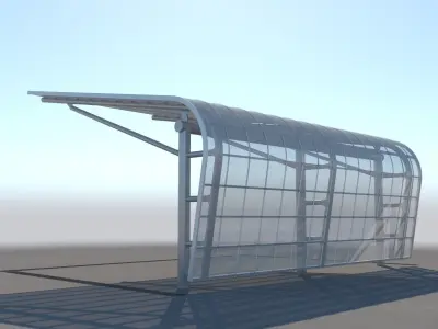 Carport Design With Steel Construction 2 3D model