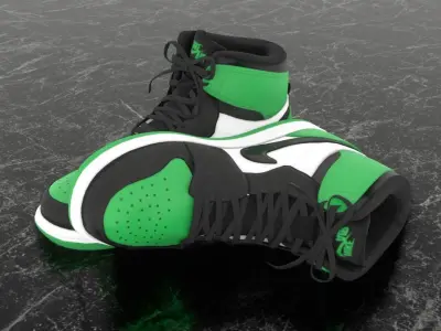 NIKE 3D SHOES - AIR JORDAN GREEN Low-poly 3D model