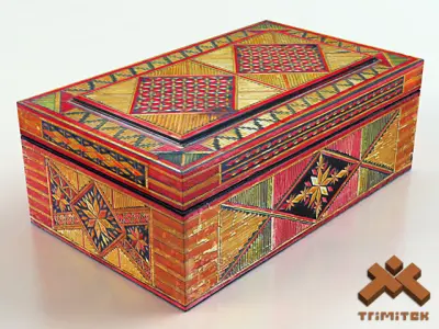 Old Decorative Jewelry Box Low-poly 3D model