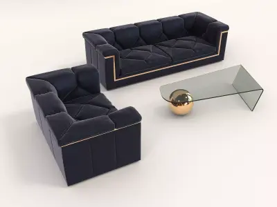 Luxury Sofa and Armchair 3D model
