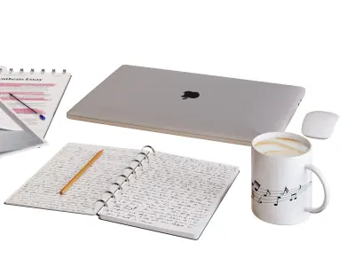 Working place decoration set 3D model