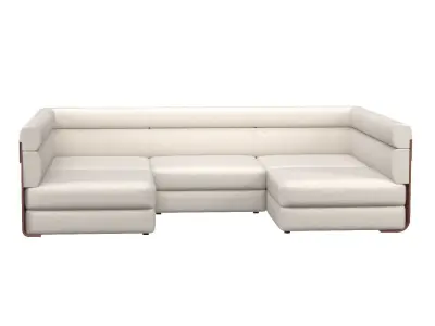 Imbu 5-Piece Sectional Sofa Deauville Stone 3D model