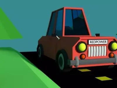 Cartoon Car Low-poly 3D model