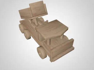 Wooden Toy Car 3D model