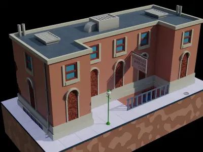 The Simpsons  cartoon House Low-poly 3D model