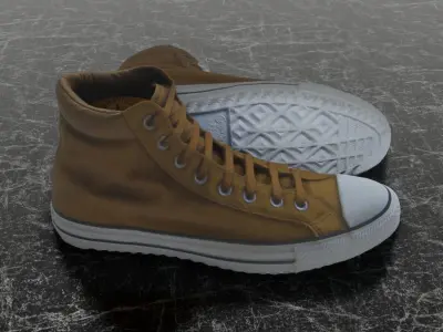 CONVERSE 3D SHOES - BROWN Low-poly 3D model