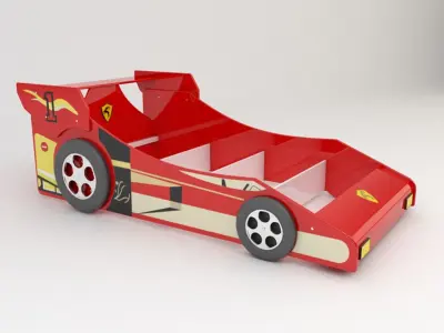 Kids Racecar Beds 3D model
