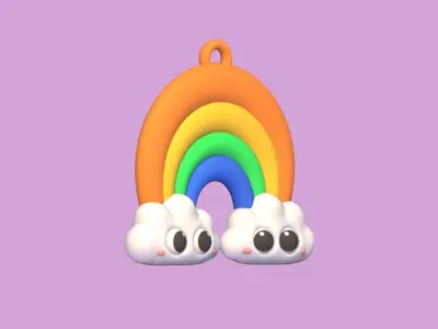 Rainbow Keychain 3D print model