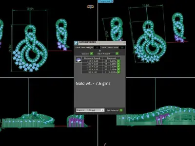 Pendant Earrings combo - 1170 3D print model