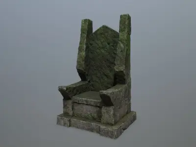 Stone Throne Low-poly 3D model