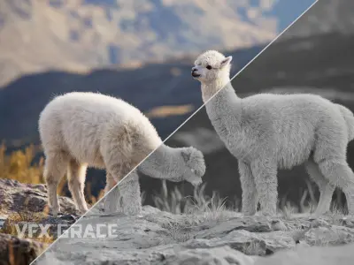 Alpaca Animated VFX Grace 3D model