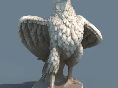 Eagle Statue PBR Low-poly 3D model