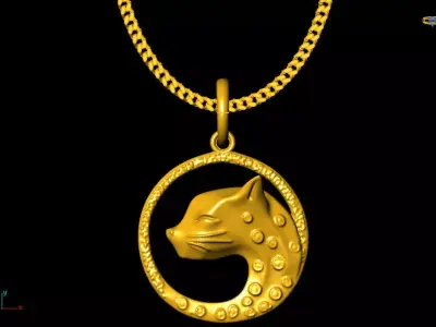 Ring Cat pendant charms - one inch pendant 3D print model