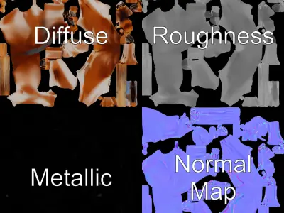 Elegant Buck Model Pack for Realistic Wildlife Scenes Low-poly 3D model