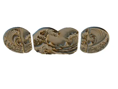 mural decor set wall panel 30 3D model purchase