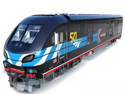Train ALC-42 car Amfleet 3D Model Pack