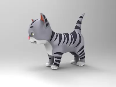 cartoon Cat Model Low-poly 3D model