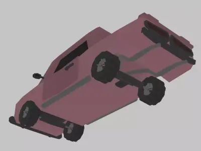 Low Poly V8 Sedan Coupe Prop Low-poly 3D model