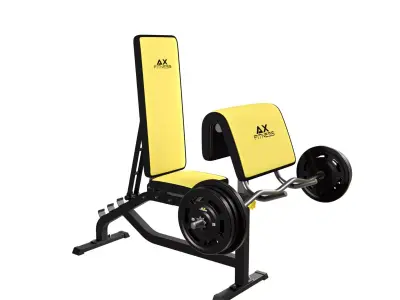 Preacher Curl Bench Low-poly 3D model