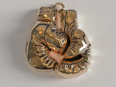 GOLD BOXING GLOVES PENDANT 3D print model