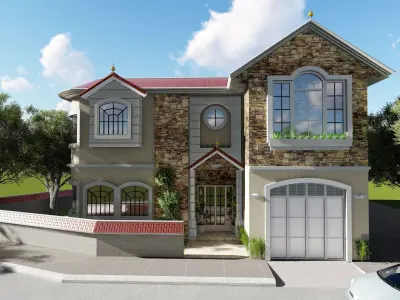 Villa Dubai Style Low-poly 3D model