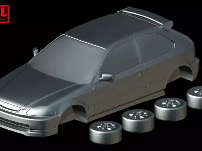 Honda Civic Type R 1st Gen EK9 1997-2000 3D print model