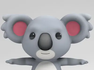 Koala cartoon bear 3D model