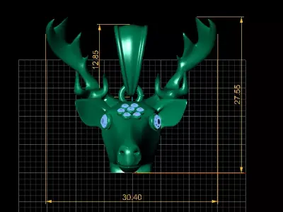 Majestic Deer Head Pendant 3D Printable Model 3D print model