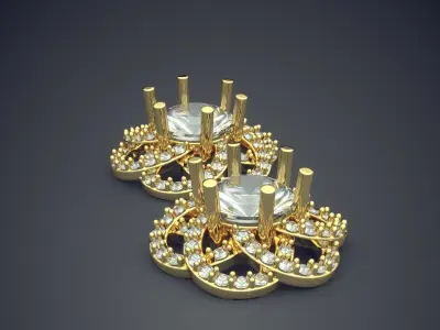 Luxury Cufflinks With Little Columns CAD 732 3D print model