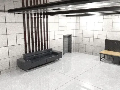 Modern Garage  Low-poly 3D model