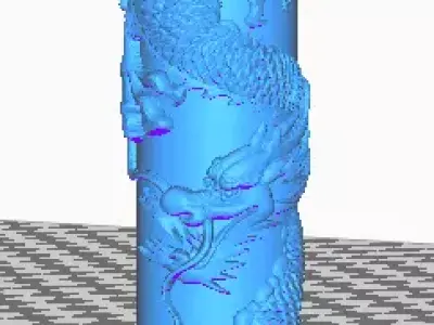 pillar cylinder with dragon Free 3D model