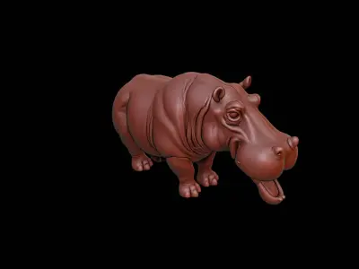 Hippopotamus Animal Sculpture 3D print model purchase