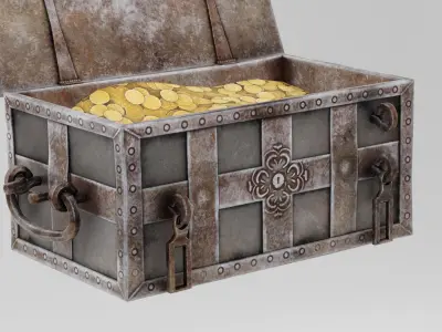Treasure Chest Low-poly 3D model