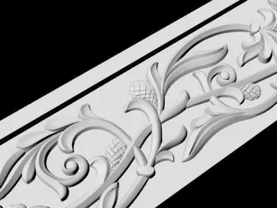 Central decor ornament for furniture 3D model 791