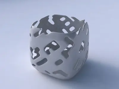 Vase quadratic stumpy with smooth cuts and bulges   3D print model