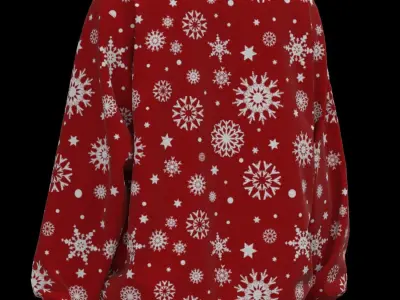 Christmas Female longsleeve 3D model